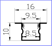 PXG-1010-A For Led Strip Light Recessed Wall Led Cabinet Light Channels Frame Aluminum Profile