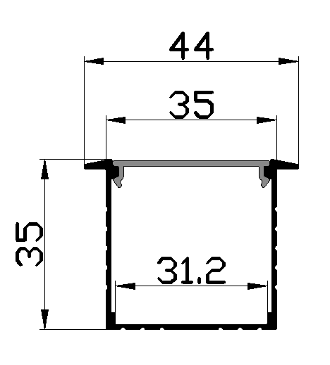 PXG-405-A Industry hot sale  led aluminum light linear aluminium led profile