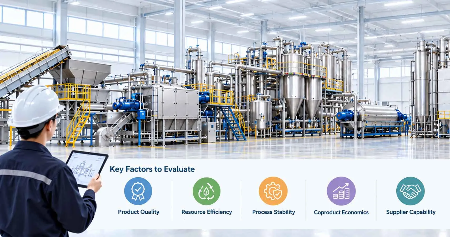 Evaluating an industrial starch production line