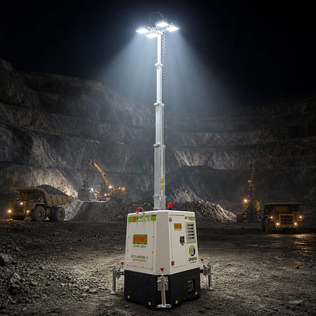 MPMC X-MATRIX 1 Diesel Hybrid Master and 6 Battery Powered Lighting Towers