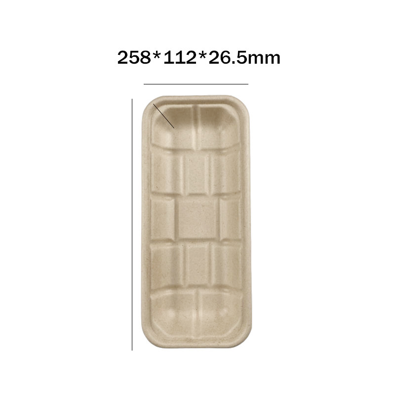 258*112*26.5mm Rectangular Cake Nut Meat Reef Charge Plates Disposable Compostable elegant plate charger