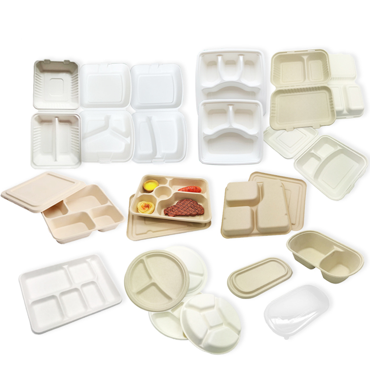 153*153*24mm Square small food tray eco friendly disposable compostable sugarcane pulp tray frozen food